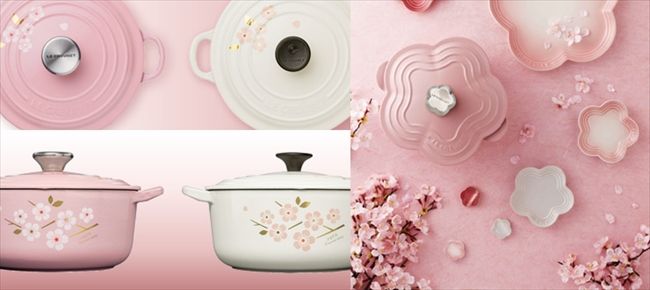 Pink flower-themed Creuset pots and Japan Today
