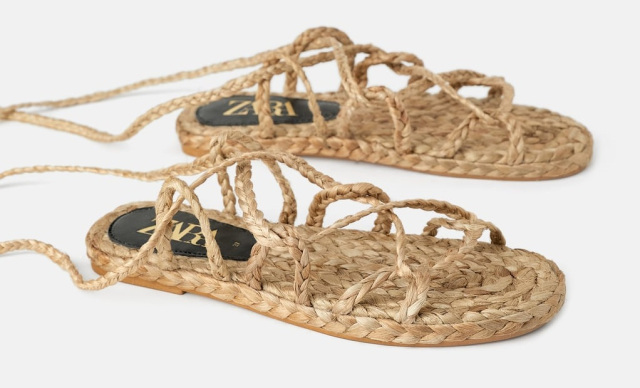 zara straw sandals