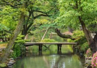 An urban Japanese garden in the city of Kanazawa, Ishikawa Prefecture.