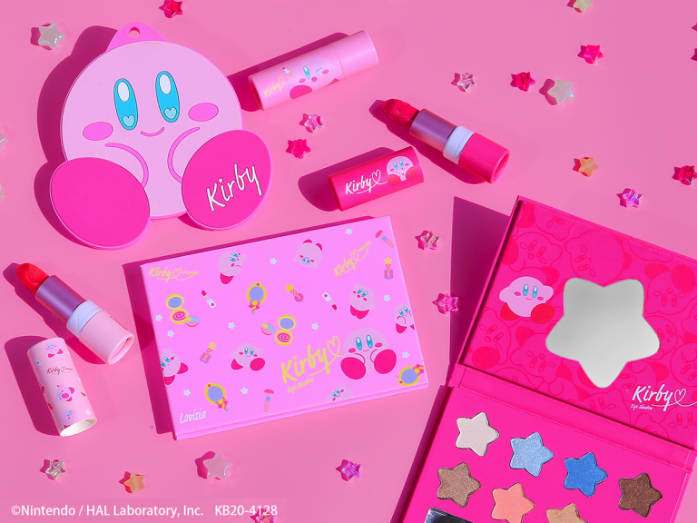 Kirby makeup bag case with mirror