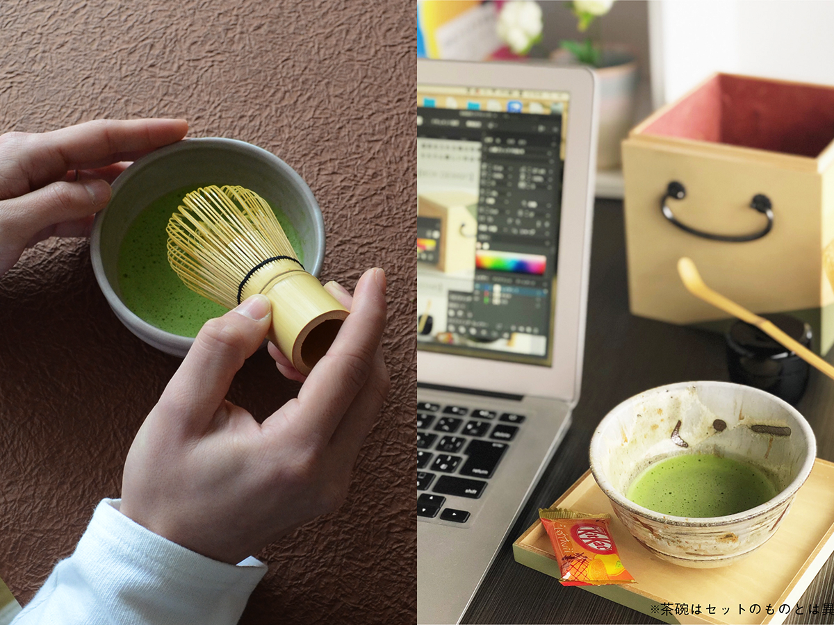 ZOOMY Japanese Matcha Kit Traditional Bamboo Matcha Blender Tea Spoon and Shelf A# Azure 