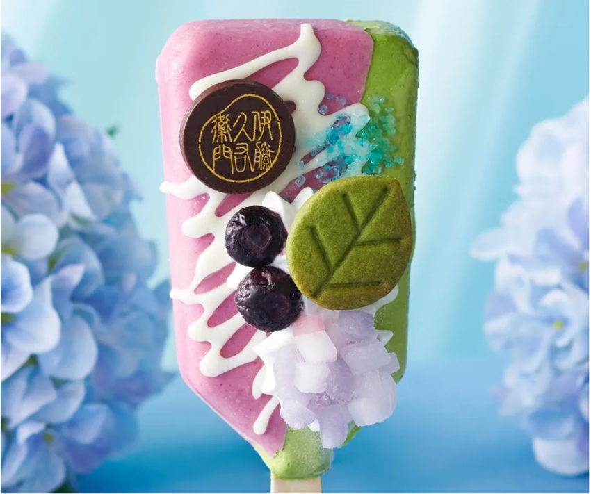 Gorgeous matcha 'ajisai' parfait ice cream bars appear just in time for hydrangea season