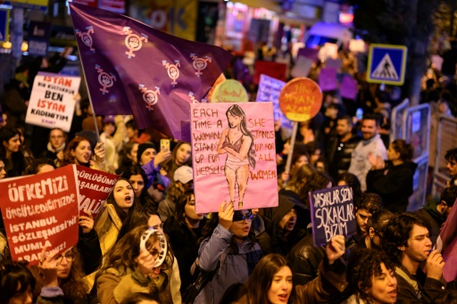 Protesters rally on International Women's Day, fearing far right