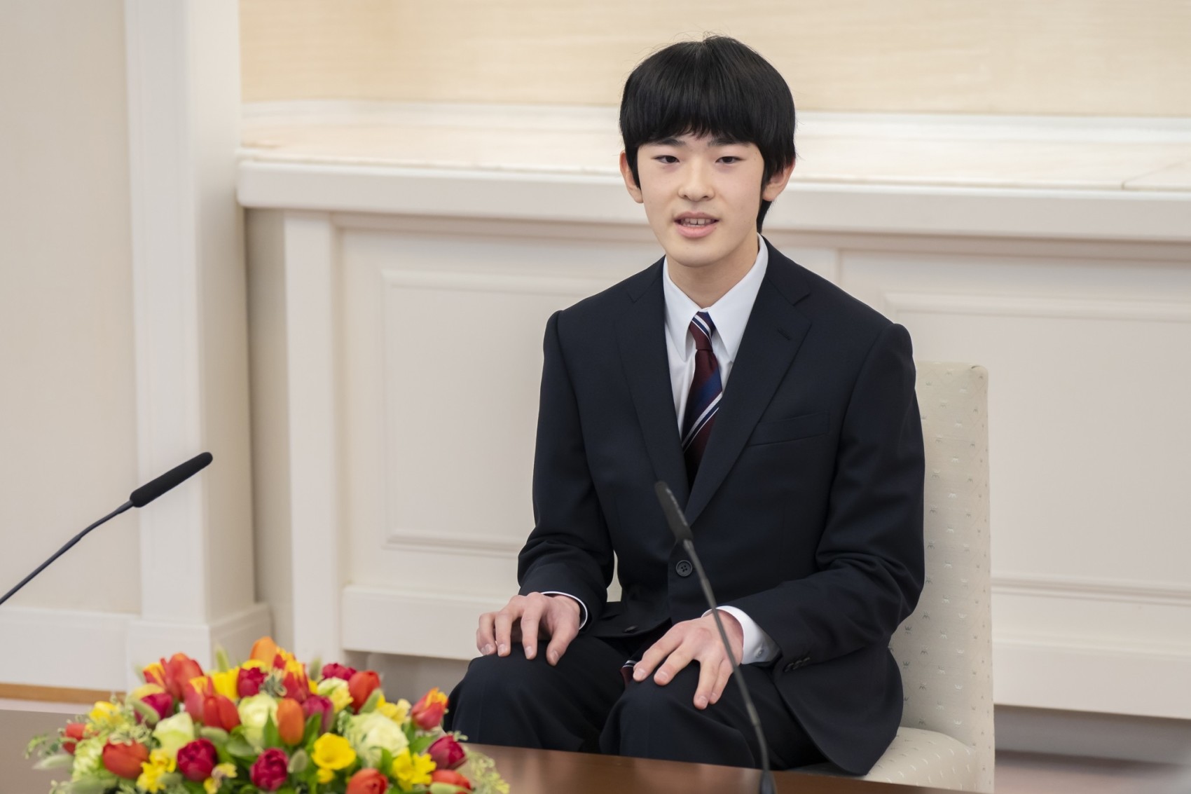 Prince Hisahito, second in line to the throne, holds first news conference