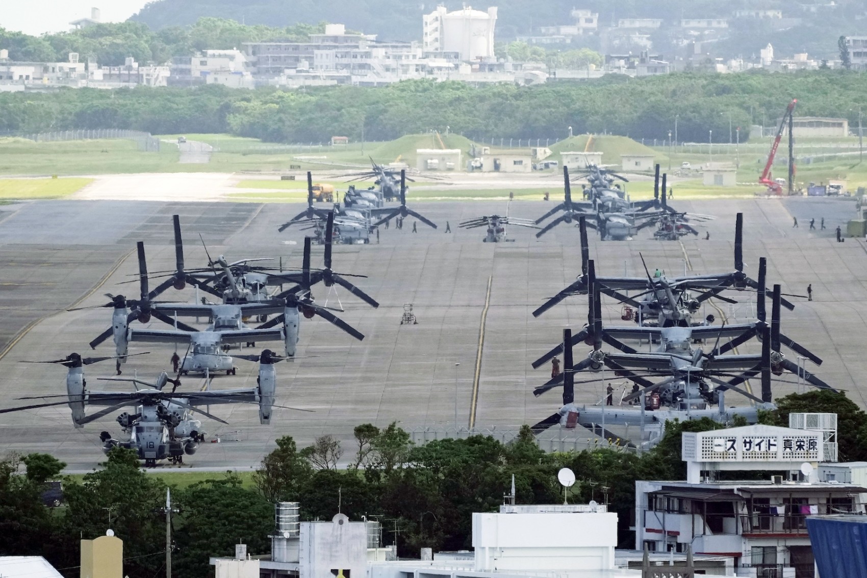 Cargo dropped from U.S. Osprey blown off course near Okinawan island