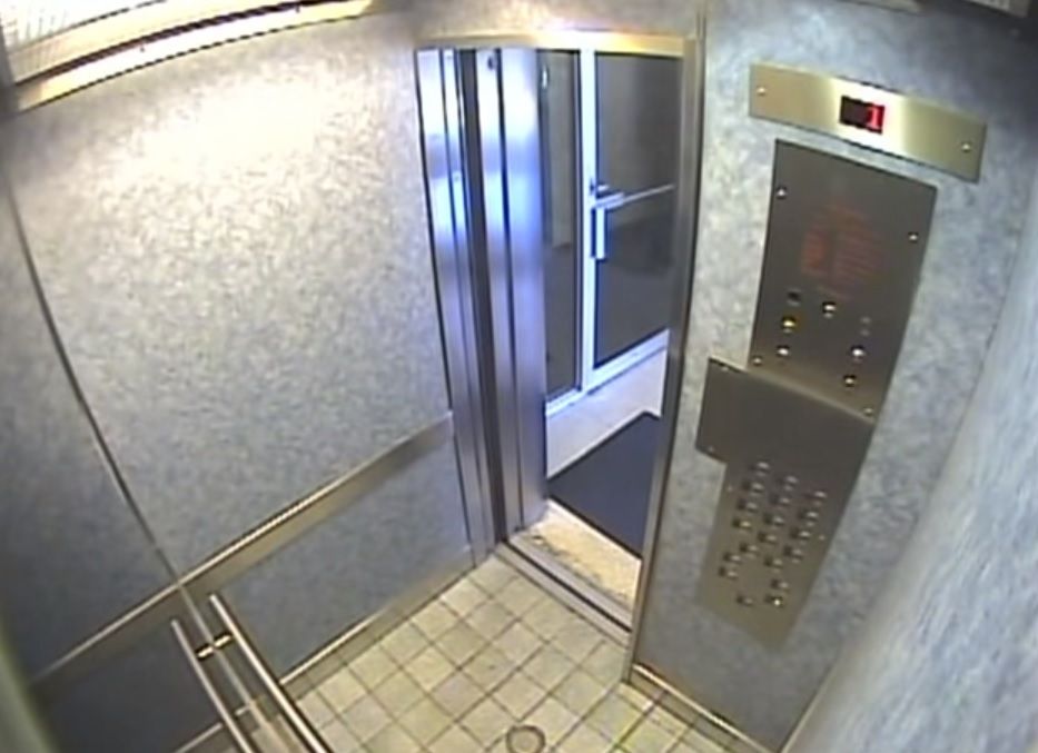 quick upskirt on work elevator