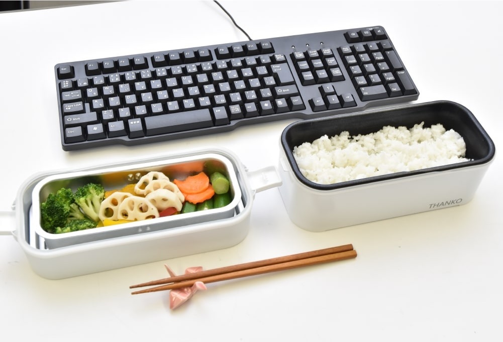 Thanko Portable Rice Cooker and Bento Box White