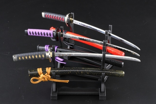 2X Japanese Samurai Sword Stainless Letter Opener With Stand with box